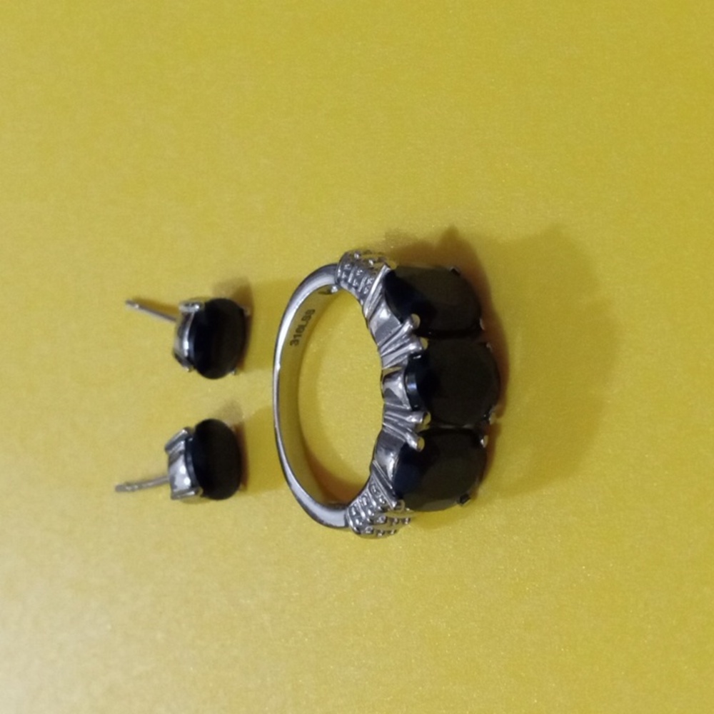 CLEARANCE Sapphire  Ring Size 7 & Stud Earrings Gift Set